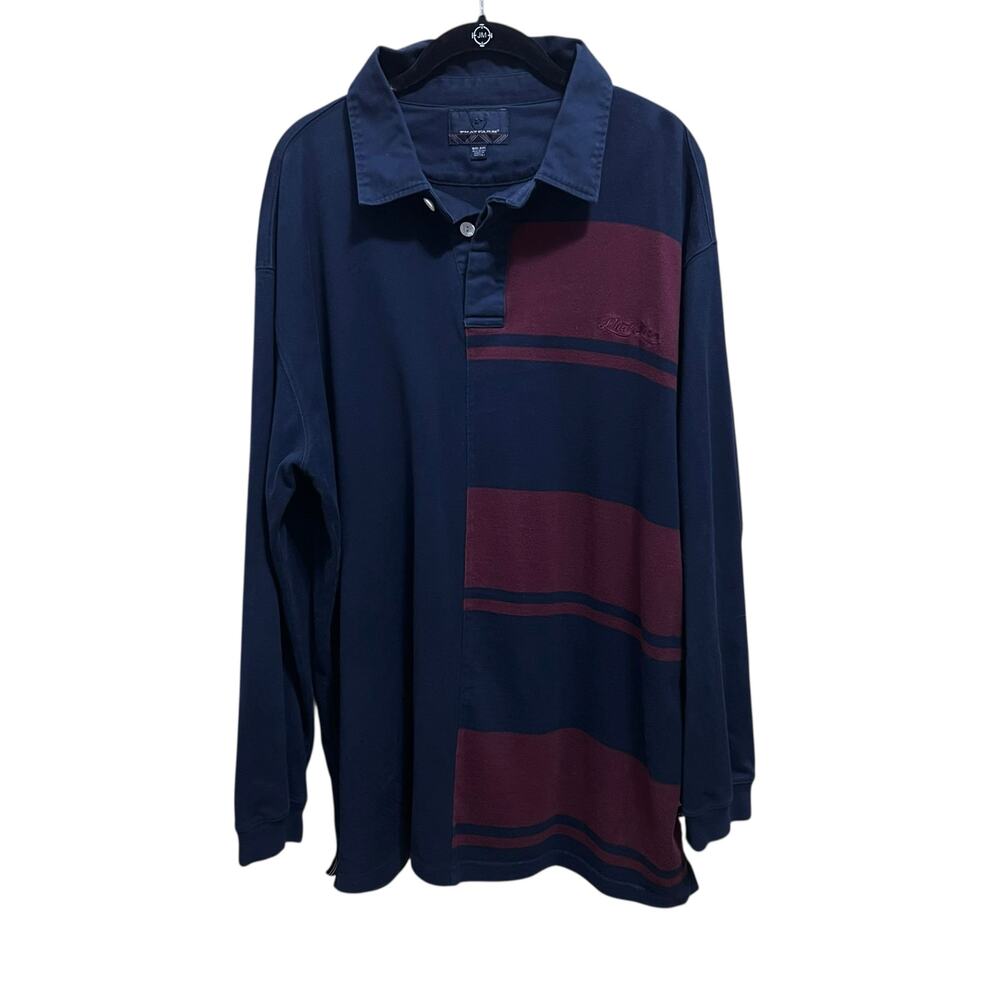 Vintage Y2K Phat Farm Stripe Rugby Polo Long Sleeve Urban Preppy Shirt Sz XXL